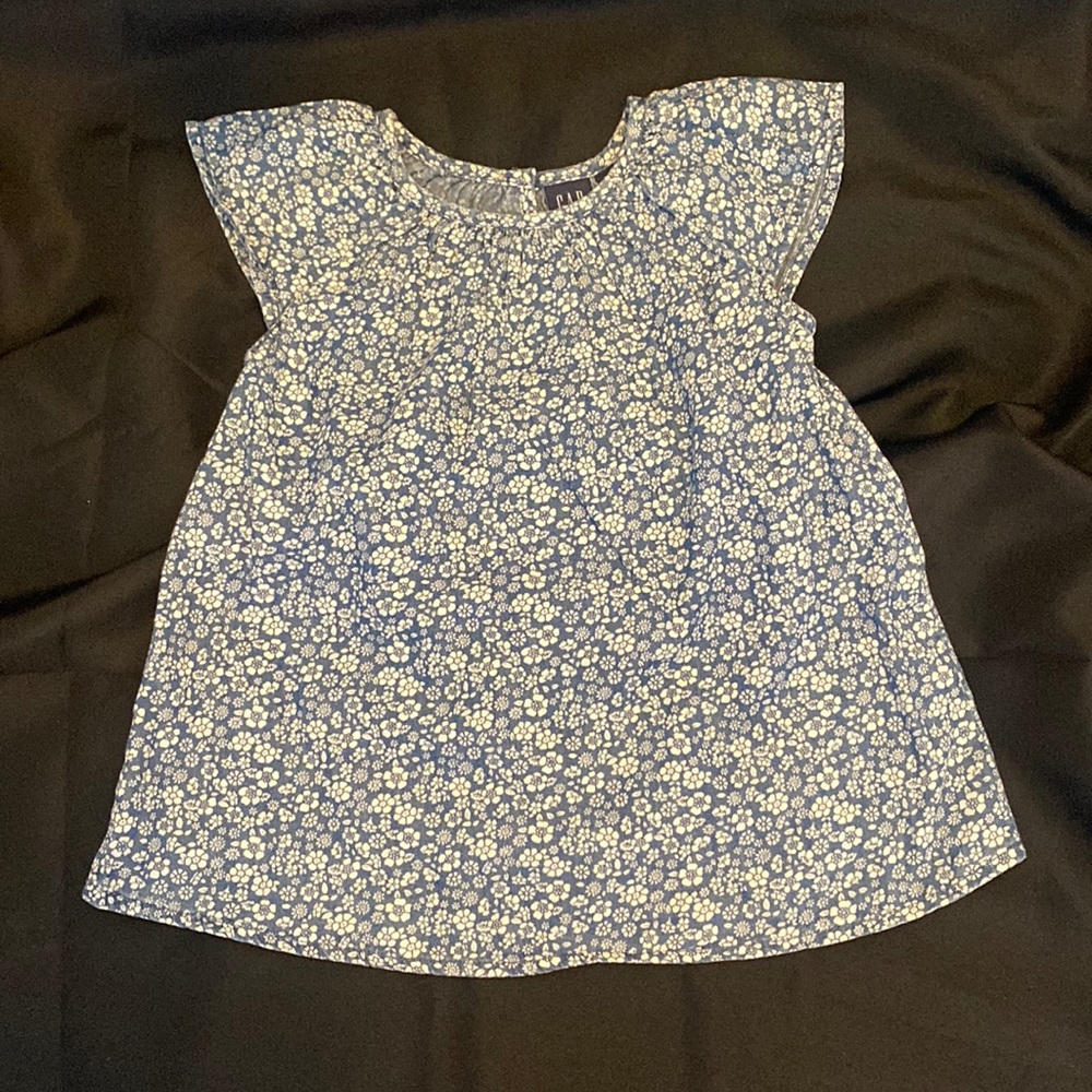 NWOT baby GAP girls dress 18 24 months floral denim